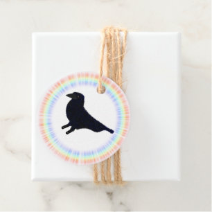 Ravishing raven rainbow favour tags