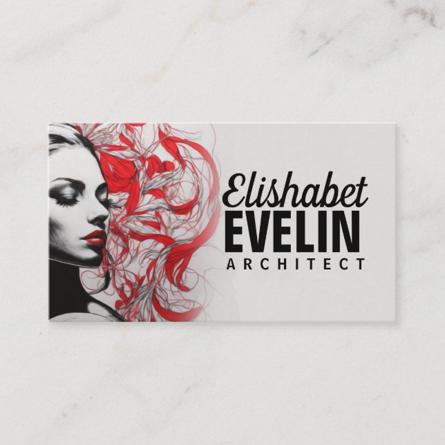 Ravishing Red Hairstyle gye456 Business Card (Front)