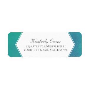 Ravishing   Teal Green Watercolor Return Address