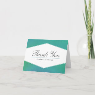 Ravishing Teal Green Watercolor Thank You Card