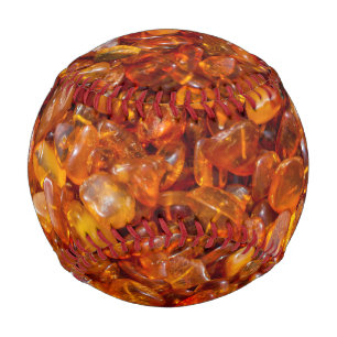 Raw amber pebbles baseball