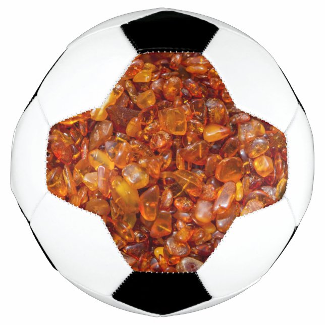 Raw amber pebbles football (Front)