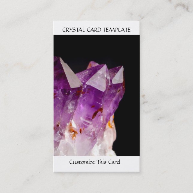 Raw Amethyst - Healing Crystals Business Card (Front)
