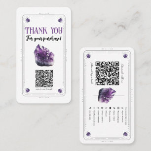 Raw Amethyst Purple Crystal Social Media QR Code Business Card