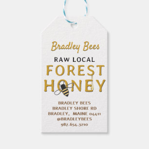 Raw Autumn or Forest Honey Little Bee & Honey drip Gift Tags