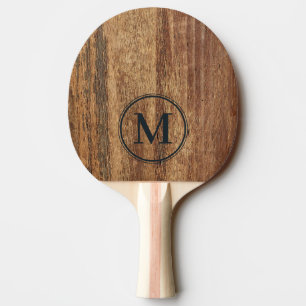 Raw Cedar Wood Monogram Ping Pong Paddle