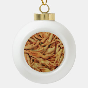 Raw Chicken Feet Ceramic Ball Christmas Ornament