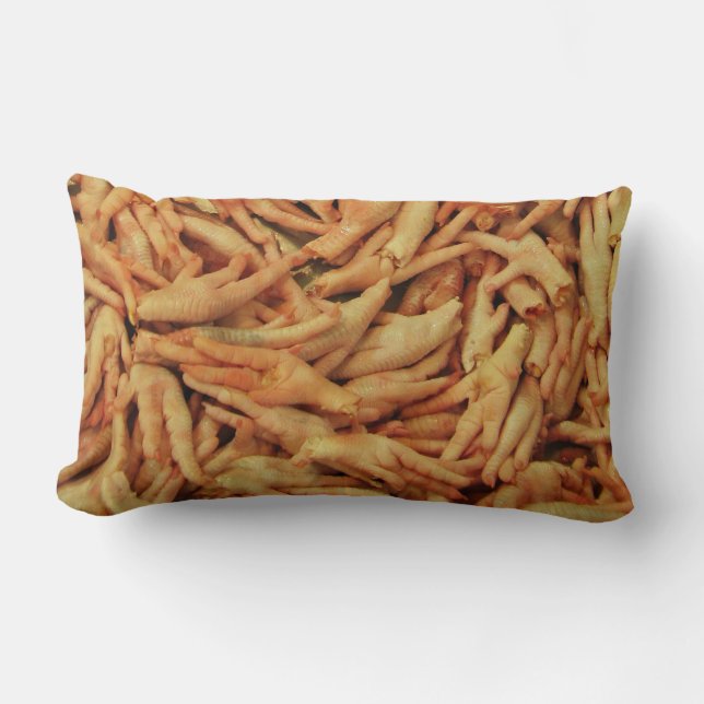 Raw Chicken Feet Lumbar Cushion (Front)