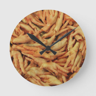 Raw Chicken Feet Round Clock
