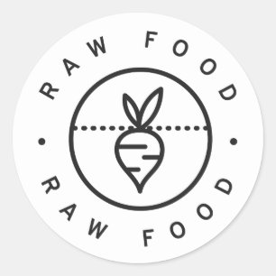 Raw food classic round sticker