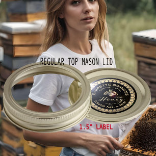 Raw Honey Gold Grunge Honeycomb Border with Bee Classic Round Sticker