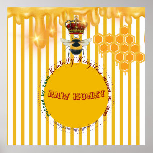 raw honey label so beautiful poster