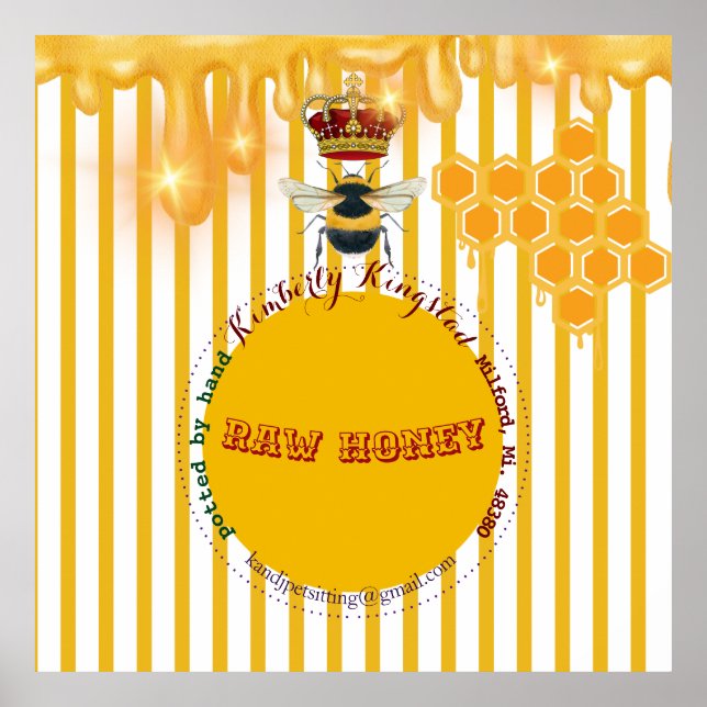 raw honey label so beautiful poster (Front)