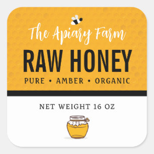 Raw Honey Product Label