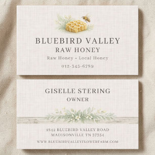 Raw Honey Shabby Chic Linen Country Business Card