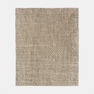 Raw Linen: Natural Textured Fabric. Fleece Blanket