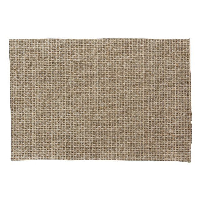 Raw Linen: Natural Textured Fabric. Pillowcase (Front)