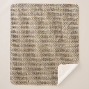 Raw Linen: Natural Textured Fabric. Sherpa Blanket