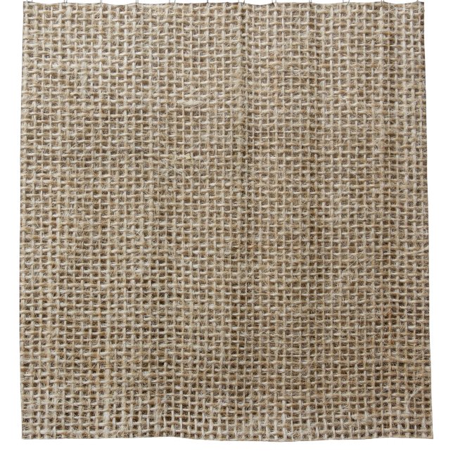 Raw Linen: Natural Textured Fabric. Shower Curtain (Front)