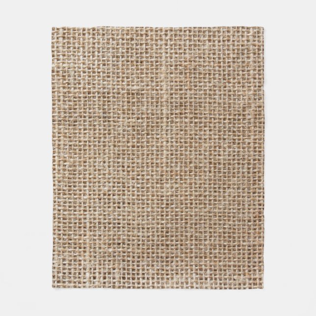 Raw linen texture fleece blanket (Front)