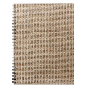 Raw linen texture notebook