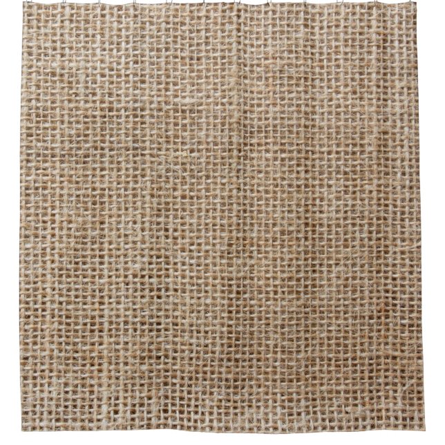 Raw linen texture shower curtain (Front)