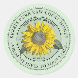 Raw Local Honey From My Hives to Your Table Classic Round Sticker