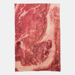 Raw Meat Ribeye Steak Tea Towel
