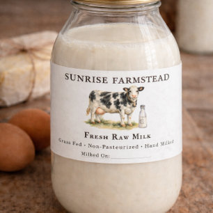 Raw Milk Cow   Farmstead Dairy Custom Label