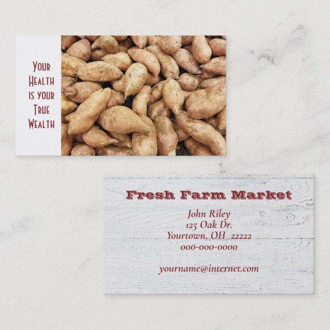 raw potatoes bunch business card (Front/Back)