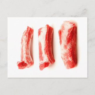 Raw spare ribs postcard
