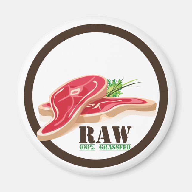 Raw Steak Organic Planet Magnets (Front)