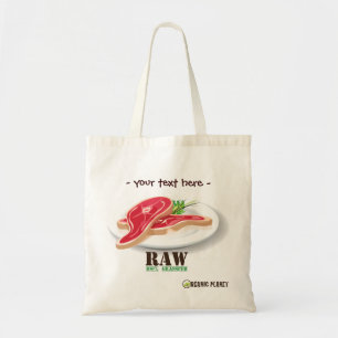 Raw Steak Organic Planet Reusable Canvas Bag