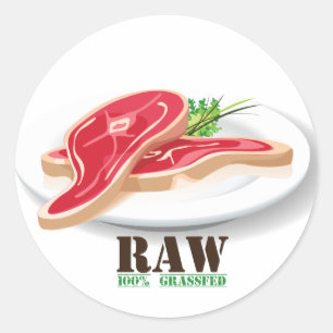 Raw Steak Organic Planet Stickers