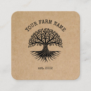 Raw Vegan Organic Farm Farmer Fruit Vegetable Square Business Card