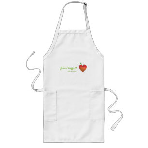 Raw vegan with all my love (red apple heart) long apron