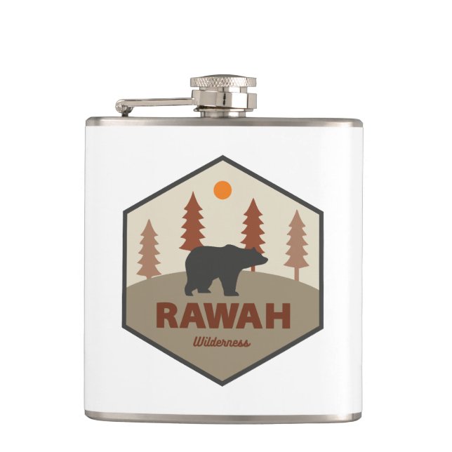 Rawah Wilderness Colorado Bear Hip Flask (Front)