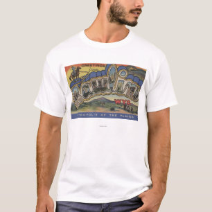 Rawlins, Wyoming - Large Letter Scenes T-Shirt