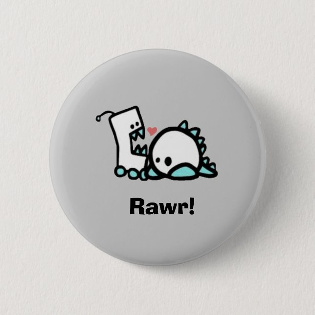 Rawr! 6 Cm Round Badge (Front)
