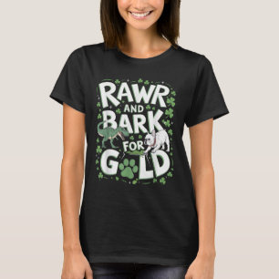 Rawr Bark T-rex Bulldog St. Patricks Day American T-Shirt