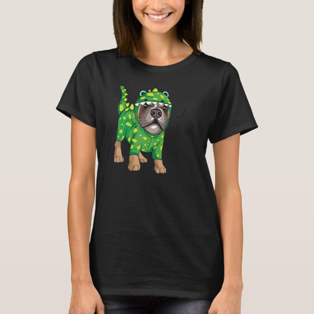 Rawr Boxer Dog Dinosaur Costume Dog T-Shirt (Front)