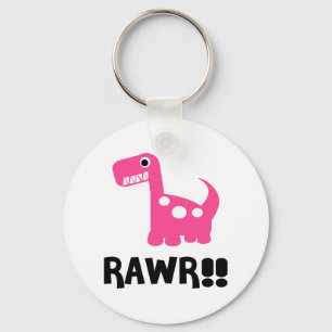 Rawr Dino Pink Key Ring
