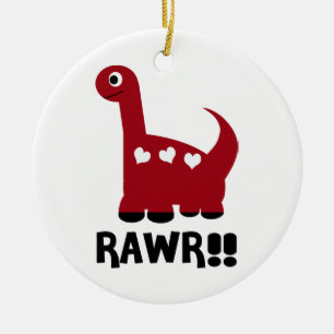 Rawr Dino Red Ceramic Tree Decoration