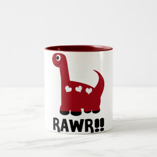 Rawr Dino Red Two-Tone Coffee Mug