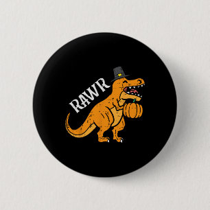 Rawr Dino Trex Pumpkin Thanksgiving Fall Toddler B 6 Cm Round Badge