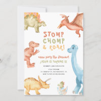 Rawr Dinosaur Any Age Dino Boy Birthday Party