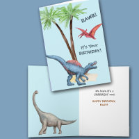 RAWR! Dinosaur Kids Birthday Card