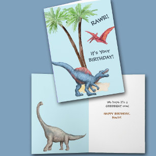RAWR! Dinosaur Kids Birthday Card