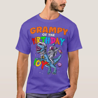Rawr Grampy Of The Birthday Boy Astronaut Riding D T-Shirt