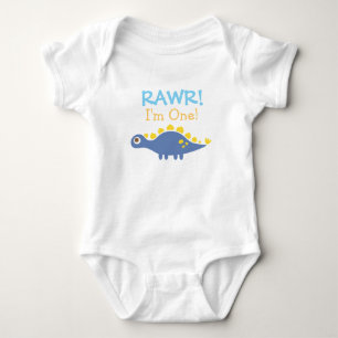 Rawr, I am One, Cute Dinosaur for Babies Baby Bodysuit